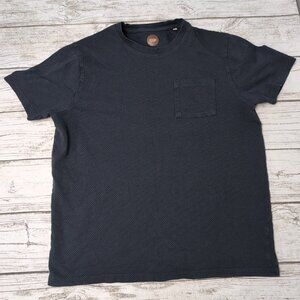 Common People Black Textured T Shirt Front Pocket Men Size Small